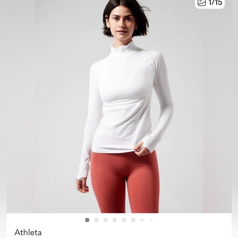 Athleta momentum White Long-Sleeve Quarter Zip Top. Size M